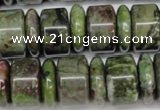 CBG82 15.5 inches 6*18mm & 11*18mm rondelle bronze green gemstone beads