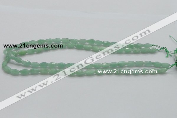 CBJ12 15.5 inches 6*10mm faceted rice jade beads wholesale