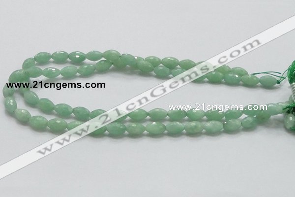 CBJ14 15.5 inches 8*12mm faceted rice jade beads wholesale