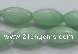 CBJ16 15.5 inches 12*22mm faceted rice jade beads wholesale