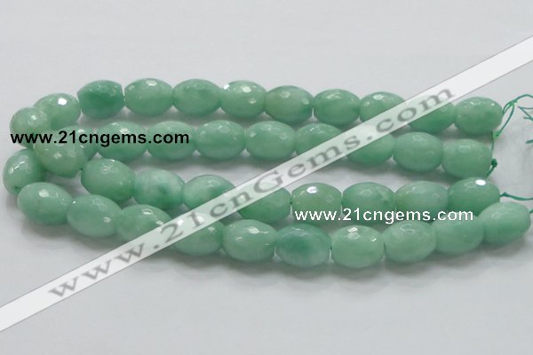 CBJ18 15.5 inches 15*20mm faceted rice jade beads wholesale