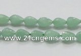 CBJ19 15.5 inches 6*10mm faceted teardrop jade beads wholesale