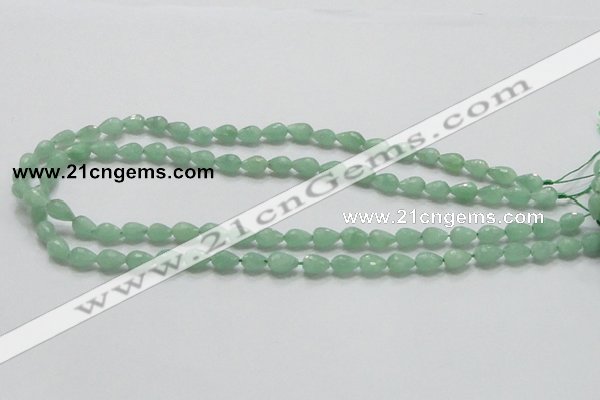 CBJ19 15.5 inches 6*10mm faceted teardrop jade beads wholesale