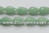 CBJ20 15.5 inches 8*12mm faceted teardrop jade beads wholesale