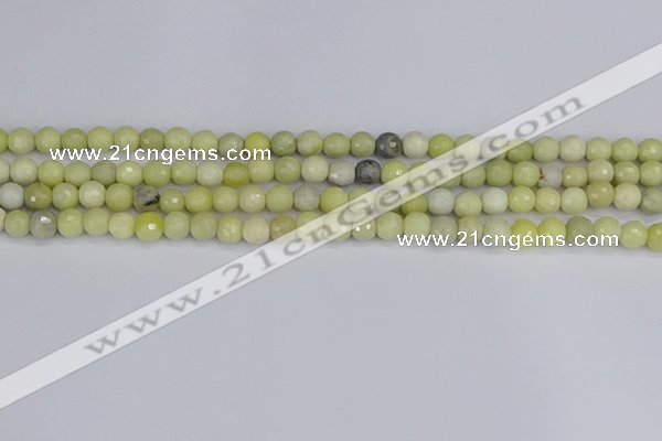 CBJ210 15.5 inches 4mm faceted round Australia butter jade beads