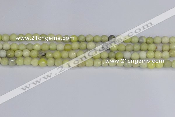 CBJ211 15.5 inches 6mm faceted round Australia butter jade beads