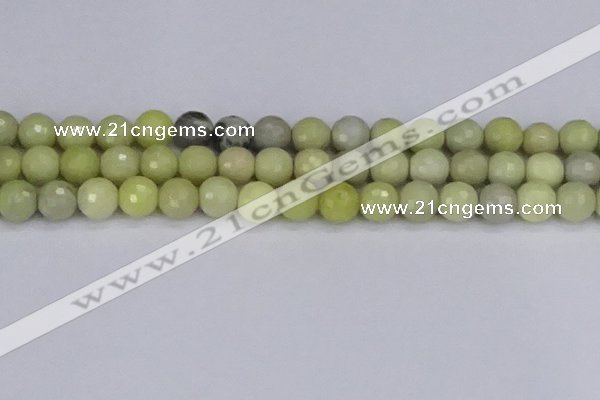 CBJ213 15.5 inches 10mm faceted round Australia butter jade beads