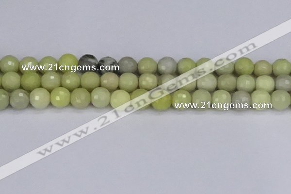 CBJ214 15.5 inches 12mm faceted round Australia butter jade beads