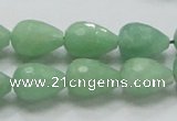 CBJ22 15.5 inches 12*16mm faceted teardrop jade beads wholesale