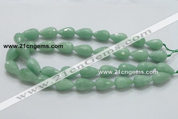 CBJ23 15.5 inches 13*22mm faceted teardrop jade beads wholesale