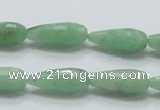 CBJ25 15.5 inches 8*20mm faceted teardrop jade beads wholesale