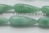 CBJ26 15.5 inches 10*30mm faceted teardrop jade beads wholesale