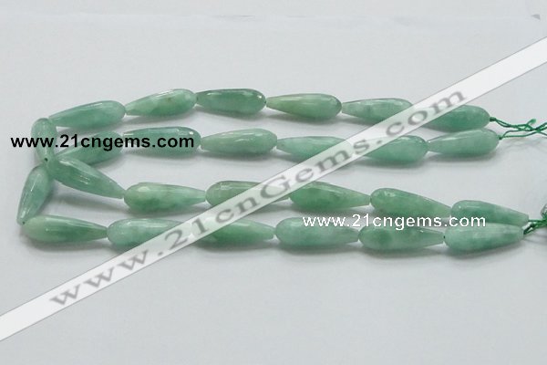 CBJ26 15.5 inches 10*30mm faceted teardrop jade beads wholesale