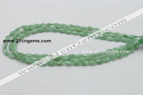 CBJ27 15.5 inches 6*10mm faceted oval jade beads wholesale