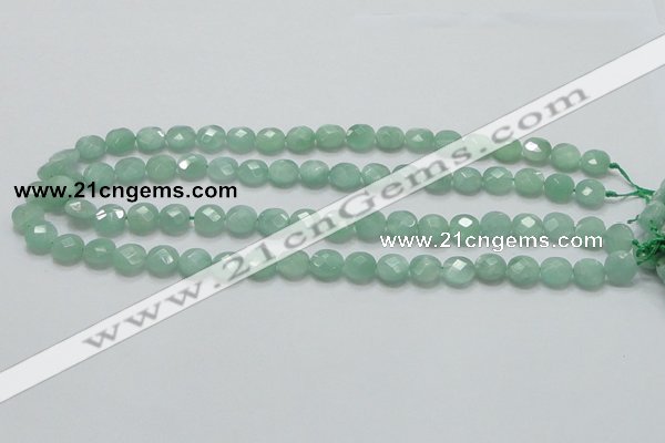 CBJ36 15.5 inches 10mm faceted flat round jade beads wholesale