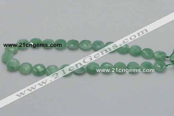 CBJ37 15.5 inches 15mm faceted flat round jade beads wholesale