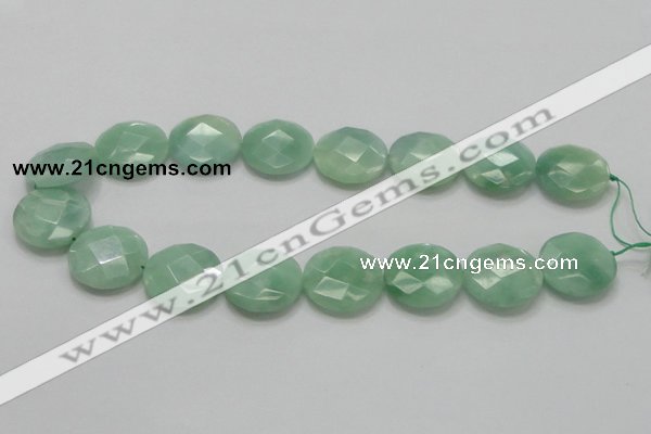 CBJ39 15.5 inches 25mm faceted flat round jade beads wholesale