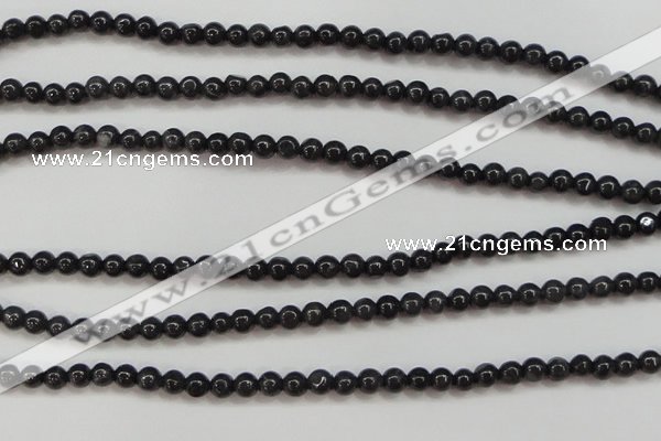 CBJ501 15.5 inches 4mm round black jade beads wholesale