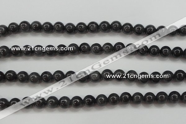 CBJ503 15.5 inches 8mm round black jade beads wholesale