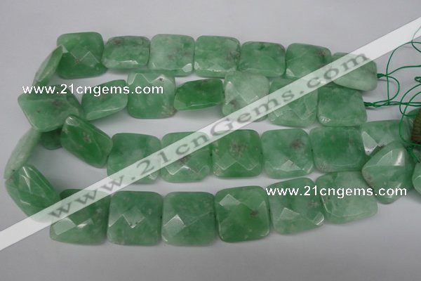 CBJ51 15.5 inches 25*25mm faceted square jade beads wholesale