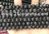 CBJ558 15.5 inches 6mm round black jade beads wholesale