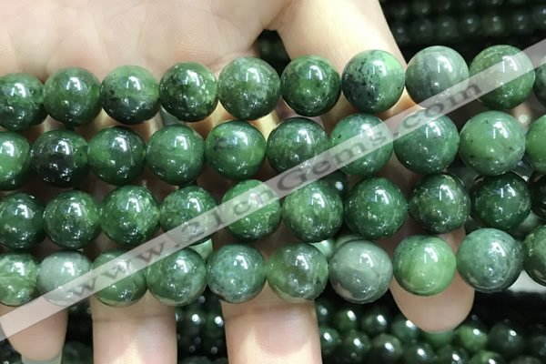 CBJ633 15.5 inches 10mm round Russian green jade beads wholesale