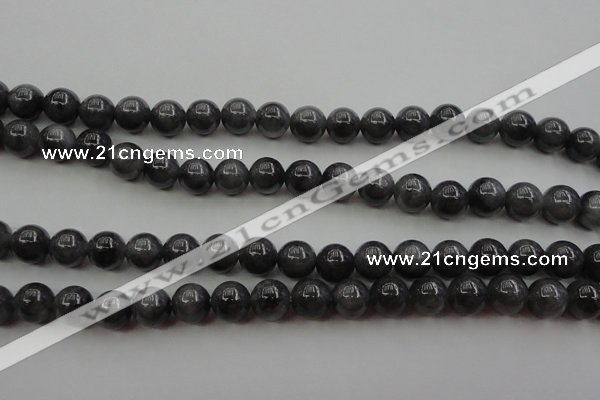 CBJ651 15.5 inches 8mm round black jade beads wholesale