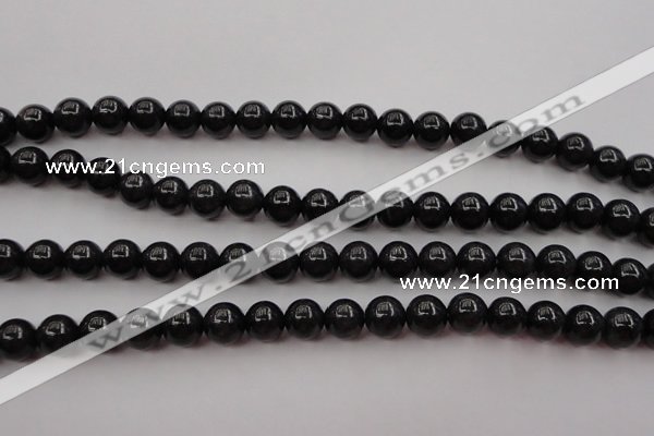 CBJ657 15.5 inches 8mm round black jade beads wholesale