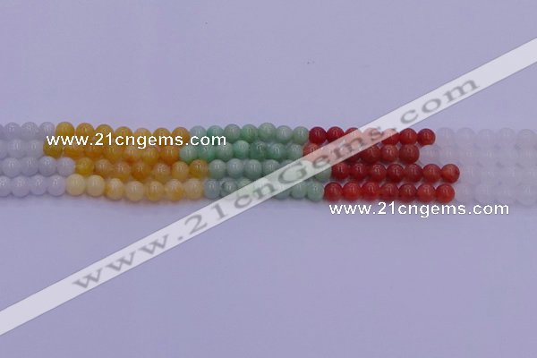 CBJ661 15.5 inches 6mm round mixed jade beads wholesale