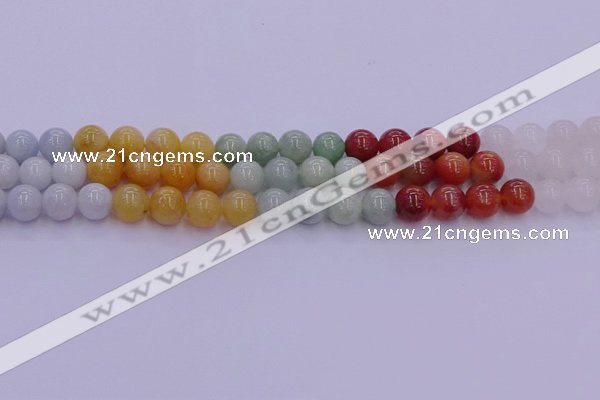 CBJ663 15.5 inches 10mm round mixed jade beads wholesale