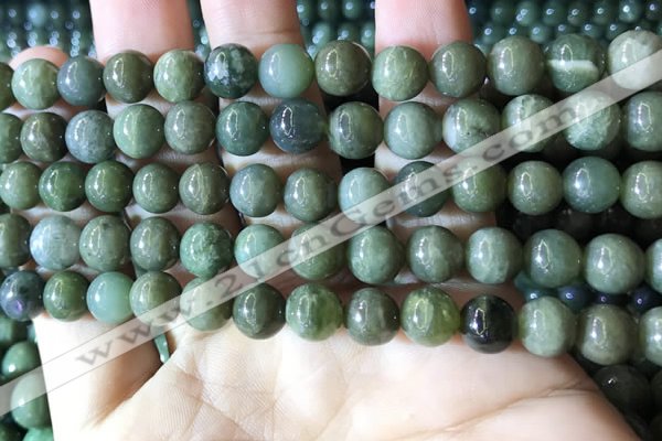 CBJ702 15.5 inches 8mm round green jade beads wholesale