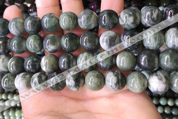 CBJ709 15.5 inches 12mm round green jade beads wholesale