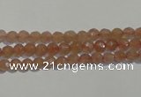 CBQ08 15.5 inches 6mm faceted round strawberry quartz beads