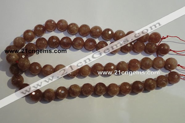 CBQ11 15.5 inches 12mm faceted round strawberry quartz beads