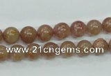 CBQ202 15.5 inches 8mm round strawberry quartz beads wholesale