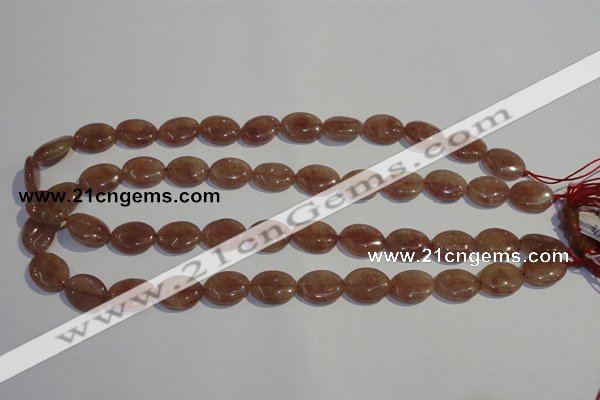 CBQ21 15.5 inches 12*16mm oval strawberry quartz beads wholesale