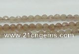 CBQ210 15.5 inches 4mm faceted round strawberry quartz beads