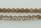 CBQ211 15.5 inches 6mm faceted round strawberry quartz beads