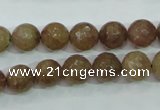 CBQ213 15.5 inches 10mm faceted round strawberry quartz beads