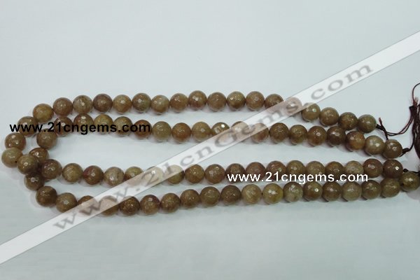 CBQ213 15.5 inches 10mm faceted round strawberry quartz beads