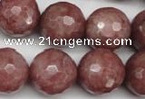 CBQ217 15.5 inches 18mm faceted round strawberry quartz beads