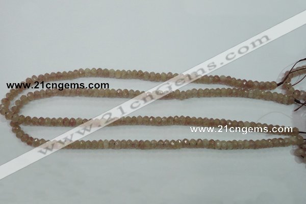 CBQ222 15.5 inches 4*6mm faceted rondelle strawberry quartz beads