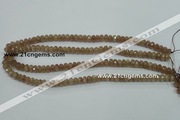 CBQ223 15.5 inches 5*8mm faceted rondelle strawberry quartz beads