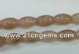 CBQ225 15.5 inches 8*12mm rice strawberry quartz beads