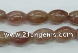CBQ226 15.5 inches 10*14mm rice strawberry quartz beads