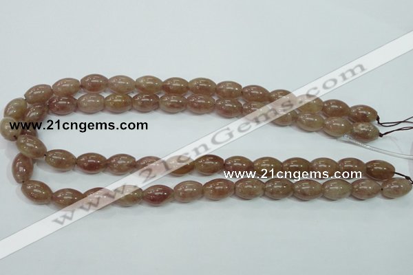 CBQ226 15.5 inches 10*14mm rice strawberry quartz beads