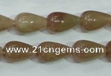 CBQ228 15.5 inches 10*16mm teardrop strawberry quartz beads