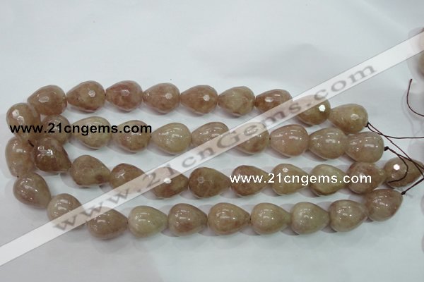 CBQ230 15.5 inches 16*20mm faceted teardrop strawberry quartz beads