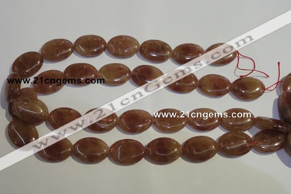 CBQ24 15.5 inches 18*25mm oval strawberry quartz beads wholesale