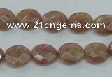 CBQ251 15.5 inches 10*12mm faceted oval strawberry quartz beads